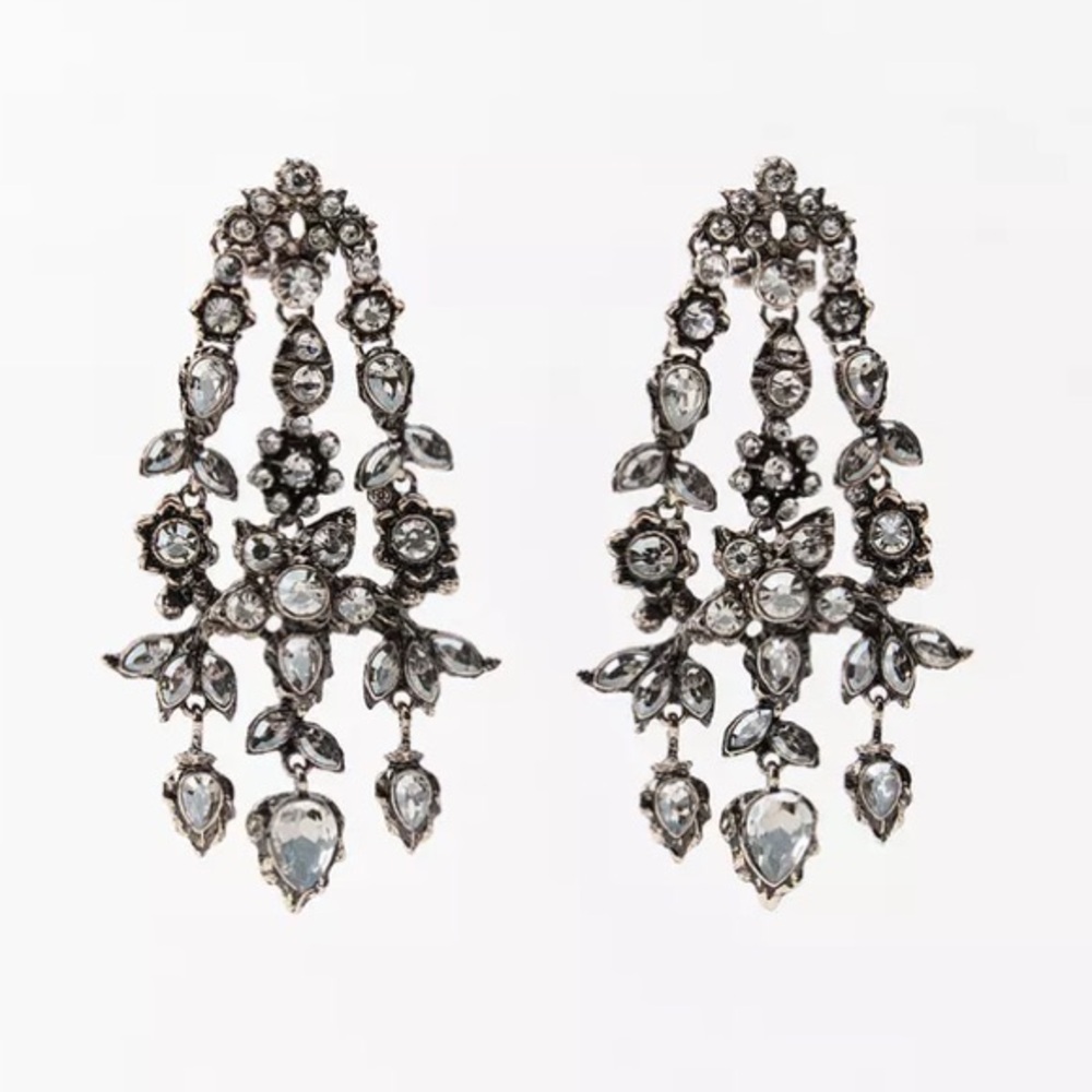 NWT Zara Woman Accessories Jewelry RHINESTONE FLOWER EARRINGS